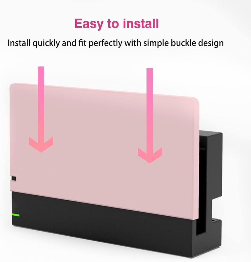 TIKOdirect Custom Faceplate Cover for Nintendo Switch Charging Dock, Hard PC Slim Shell Anti-Scratch [No Screwdriver Installation] for Switch Dock, Pink - Image 2