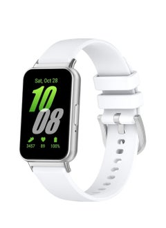 Generic Soft Watchbands Compatible with Samsung Galaxy Fit3 SM-R390 Silicone Sport Wristband Band Replacement Bracelet Quick Release Straps (White)  - Image 1
