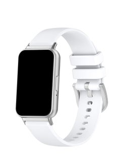 Generic Soft Watchbands Compatible with Samsung Galaxy Fit3 SM-R390 Silicone Sport Wristband Band Replacement Bracelet Quick Release Straps (White)  - Image 5