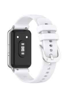 Generic Soft Watchbands Compatible with Samsung Galaxy Fit3 SM-R390 Silicone Sport Wristband Band Replacement Bracelet Quick Release Straps (White)  - Image 2