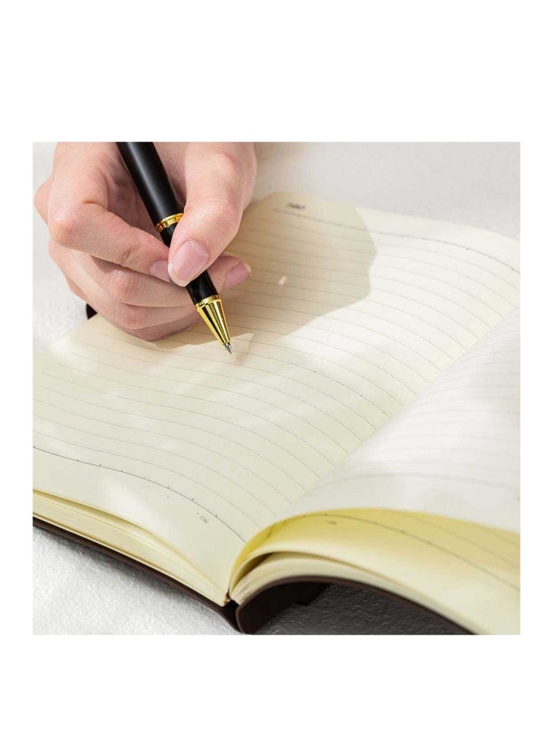 Deli دفتر ملاحظات تنفيذي بحجم A5 مع غلاف جلد ناعم وإغلاق مرن 80 ورقة أزرق - Image 2