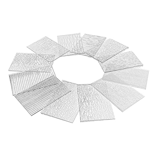 Unicoshape 12 Sheets Stained Glass Pack, 6" X 4" Cathedral Art Mosaic Glass Tiles, Mixed Clear - Image 4