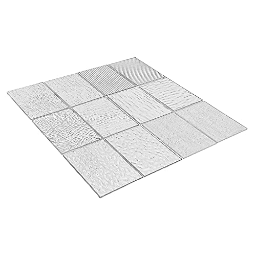 Unicoshape 12 Sheets Stained Glass Pack, 6" X 4" Cathedral Art Mosaic Glass Tiles, Mixed Clear - Image 3