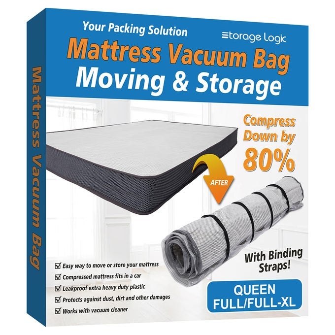 QUEENFULLFULLXL FOAM MATTRESS VACUUM BAG FOR MOVING VACUUM SEAL MATTRESS BAG WITH STRAPS