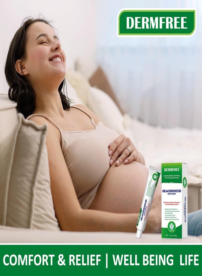 DERMFREE Hemorrhoid Treatment, Hemorrhoid Cream with Lidocaine 4%, Phenylephrine HCl 0.25%, Natural Aloe Vera & Borneol Cooling Formula, Soothing Discomfort, Hemorrhoids Cream for Women, Men (1.5 OZ) - Image 5