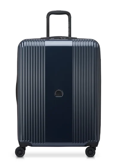 DELSEY Paris Ophelie 70cm Hardcase 4 Double Wheel Expandable Check-In Luggage Trolley Glossy Blue - 00389381962ME