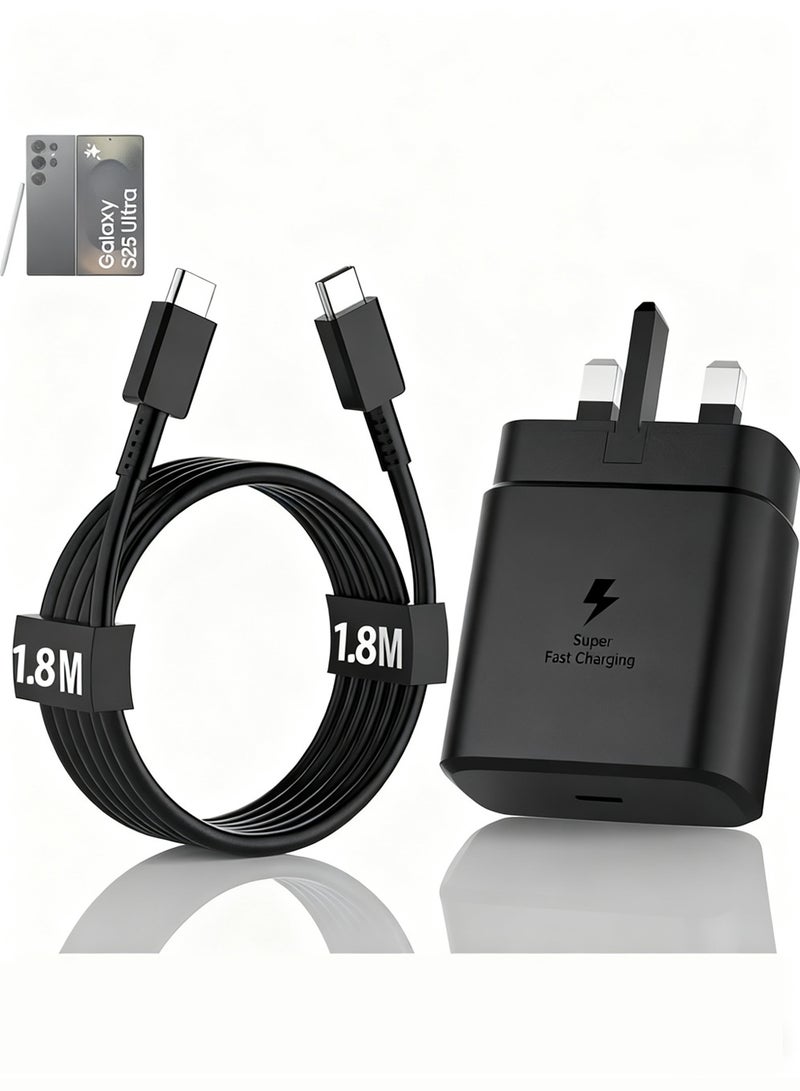 X-level 45W Super Fast Charger for Samsung Galaxy S25 Ultra/+/Plus, S24 U ltra, S23 Ul tra, A56, A36, Honor Magic 7 Pro, 7 Lite, 6 Lite, X6b, 200, Google Pixel USB C Plug 5A Charging Cable, PPS PD 3.0 Charge Travel Adapter With USB Type-C To USB Type-C Cable Black - Image 1