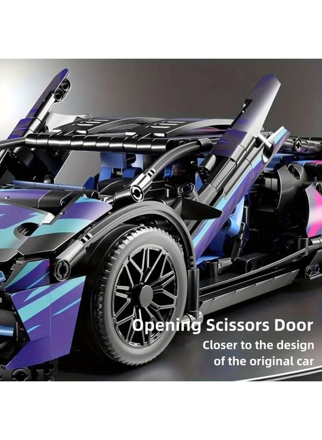 أرجواني 1 14 سيارة رياضية فائقة نموذج كتلة البناء لعبة التعليمية علوم التكنولوجيا - Image 5