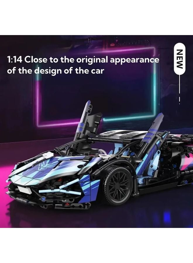 أرجواني 1 14 سيارة رياضية فائقة نموذج كتلة البناء لعبة التعليمية علوم التكنولوجيا - Image 4