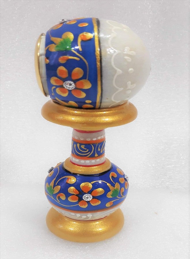 Pooja Creation Beautiful Marble Decorative Pillar Clock for Table and Desk - Image 3