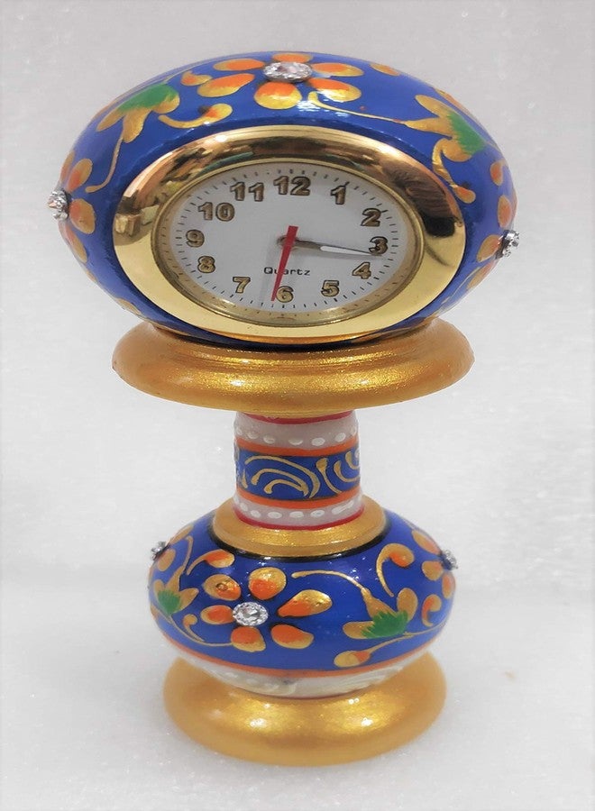 Pooja Creation Beautiful Marble Decorative Pillar Clock for Table and Desk - Image 2