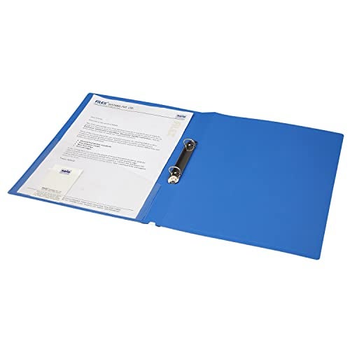 Solo 2-D A4 Ring Binder File Folder, Office Document Organizer with Inside Pocket, Presentation Display Plastic File for Certificates, Portfolio, Papers & Projects (1, Blue) - Image 3