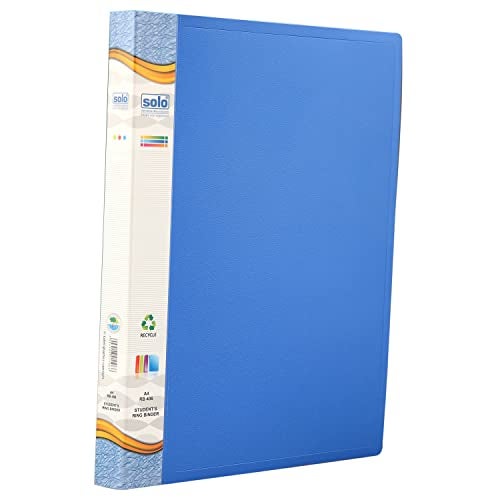 Solo 2-D A4 Ring Binder File Folder, Office Document Organizer with Inside Pocket, Presentation Display Plastic File for Certificates, Portfolio, Papers & Projects (1, Blue) - Image 4