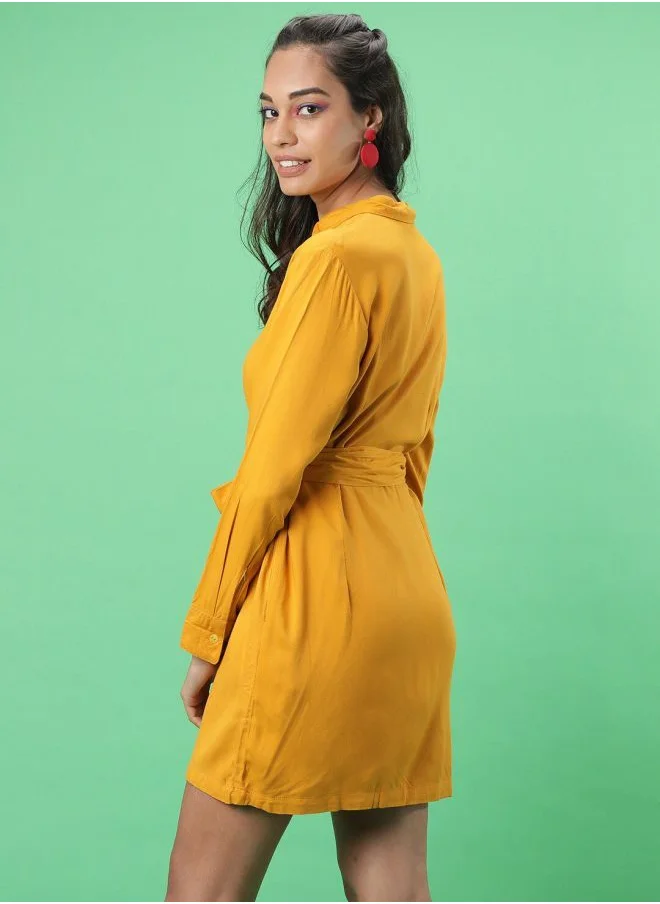 Freehand Women Regular Fit Casual Solid Shirt Dress