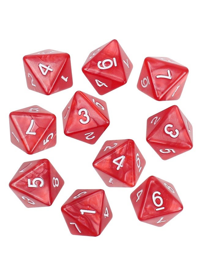 Marsrut 10Pcs 8 Sided Dice, D8 Assorted Polyhedral Dice Set with Numbers for Board Games DND RPG MTG Game Classroom Activities Party Table Gaming Fun, Mixed Assortment (Color: Red, 1 Inch)  - Image 1