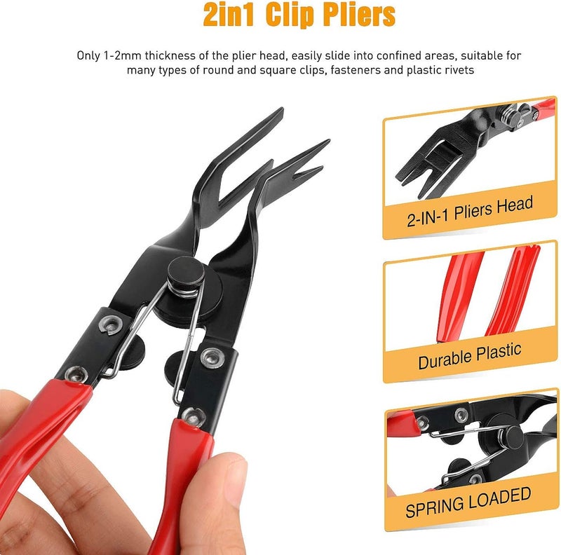 GOOACC 3 Pcs Clip Pliers Set & Fastener Remover - Auto Upholstery Combo Repair Kit with Storage Bag for Car Car Panel Dashboard - Image 3