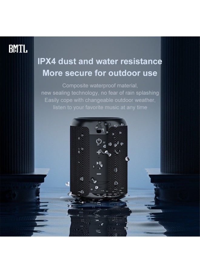 BMTL Ultra-Portable Bluetooth Speaker with Coloful Lights, Powerful Bass, IPX4 Water and Dust Resistant, 10 Hours Playtime Boost, Mini Outdoor Riding Portable Small Audio Support TF Card AUX, Try & Go Killer,  Black - Image 5