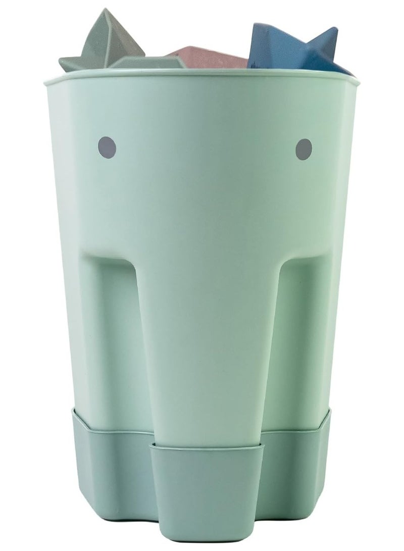 شناجل لعبة الاستحمام Shnuggle Ellie'، علبة تجفيف | مغرفة تخزين ألعاب حمام الأطفال والرضع قائمة بذاتها مع صينية تنقيط - الأوكالبتوس - Image 1