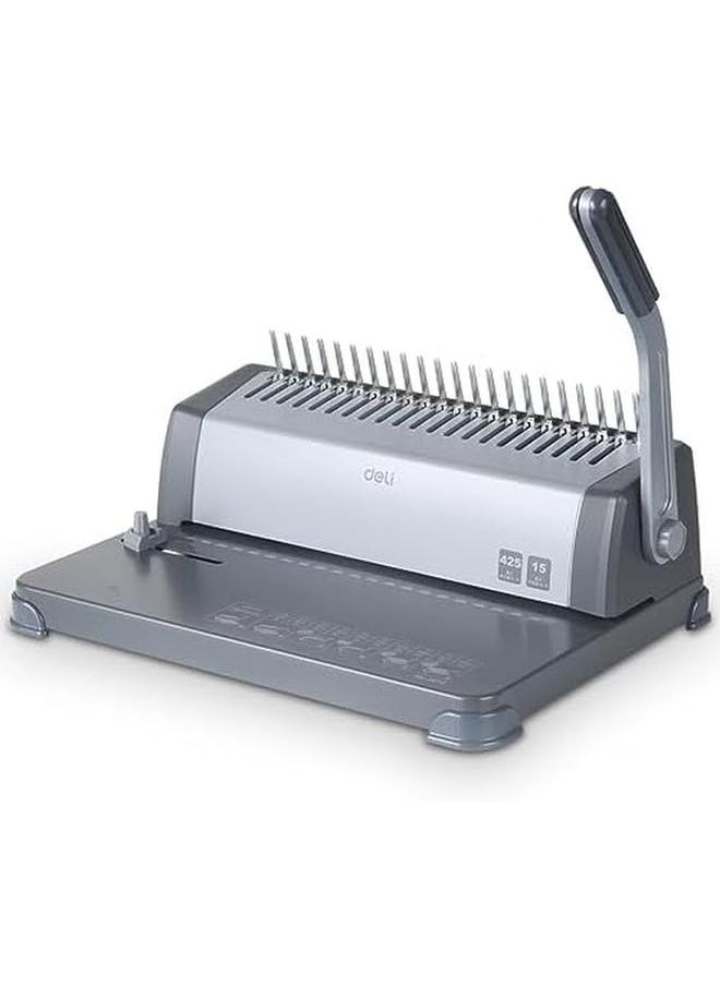 Deli 3872 21 Hole Binding Machine 425 Sheets Grey  - Image 2