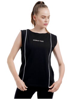 Ladies Sleeveless Cotton T-Shirt Black Breathable Contrast Piping Tank Top Soft Stretchable Women’s T Shirt Ideal for Hot Climate - pzsku/ZA1DE05D288DEE194834FZ/45/_/1719335451/b01878d3-34b9-4944-9cd1-c15281c01b72