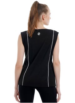 Ladies Sleeveless Cotton T-Shirt Black Breathable Contrast Piping Tank Top Soft Stretchable Women’s T Shirt Ideal for Hot Climate - pzsku/ZA1DE05D288DEE194834FZ/45/_/1735658565/9e272dc3-3db8-40d4-8649-75566b51119c