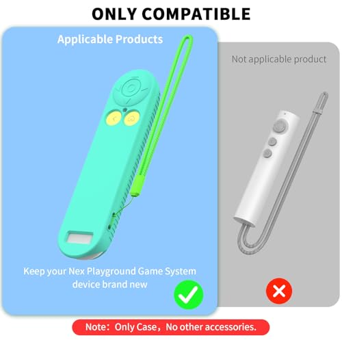 Wacanc Silicone Remote Case Cover for Nex Playground Game System Remote, Anti Slip Shockproof Remote Protective Sleeve Compatible with Nex Playground Game System Remote,Remote Case with Lanyard (Green) - Image 2