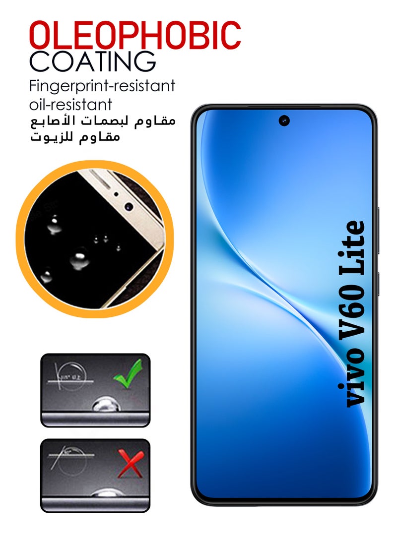 واقي شاشة لهاتف فيفو V60 لايت | زجاج مقسّى متوافق مع فيفو V60 لايت | واقي شاشة عالي الدقة بالكامل، زجاج مقسّى مقاوم للخدش، تغطية كاملة من الحافة إلى الحافة، مع طقم تركيب سهل - أسود - Image 4