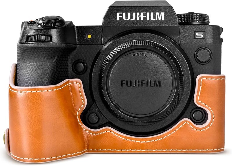 Rieibi XH2S XH2 Case  Quality PU Leather Half Case for Fujifilm XH2S XH2 Digital Camera  Brown - Image 1