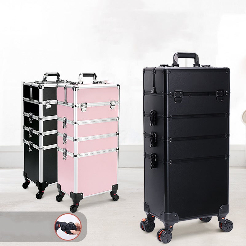 Cosmetic Case Professional Makeup Artist Pull Rod Large Capacity Multi-Layer Nail Art Case Tattoo Toolbox Can Put Potherapy Machine - Image 2