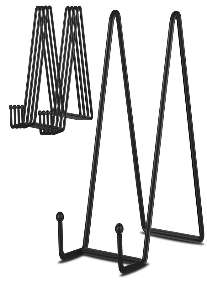 Decolore 8 Inch 5 Pack Black Metal Display Stands Plate Stand Plate Holder Display Stands for Picture, Decorative Plate, Book, Photo Easel, Artistic Work - Image 1