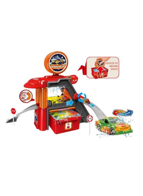 Car Wash Toy Set with Color-Changing Car 28 Pcs –  Purple