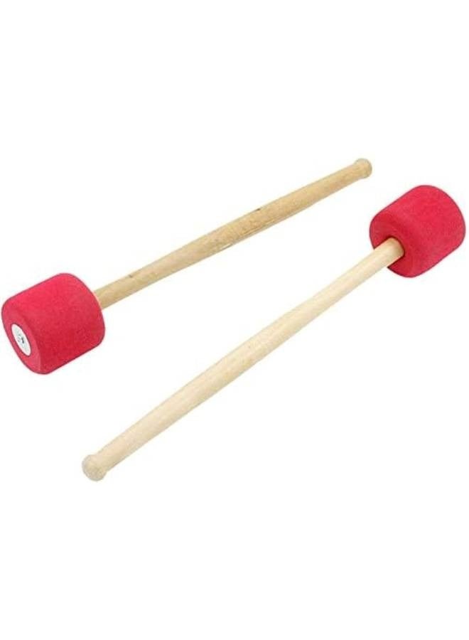 Generic Marching Bass Drum Mallets Drumsticks with Foam Head & Wooden Handle Concert Percussion Instrument Accessories - 2 Pieces  - Image 1