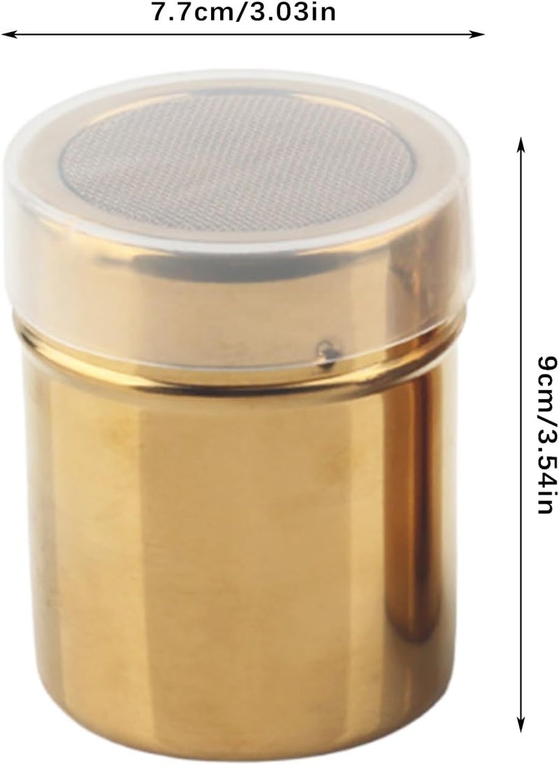 Flylin Stainless Steel Powder Shaker, 3.5 x 3inch Fine Mesh Shaker Powder Cans with Lid, Powder Sugar Shaker for Sifter Cocoa/Cinnamon Powder/Coffe/Hold Salt/Pepper (1) - Image 3