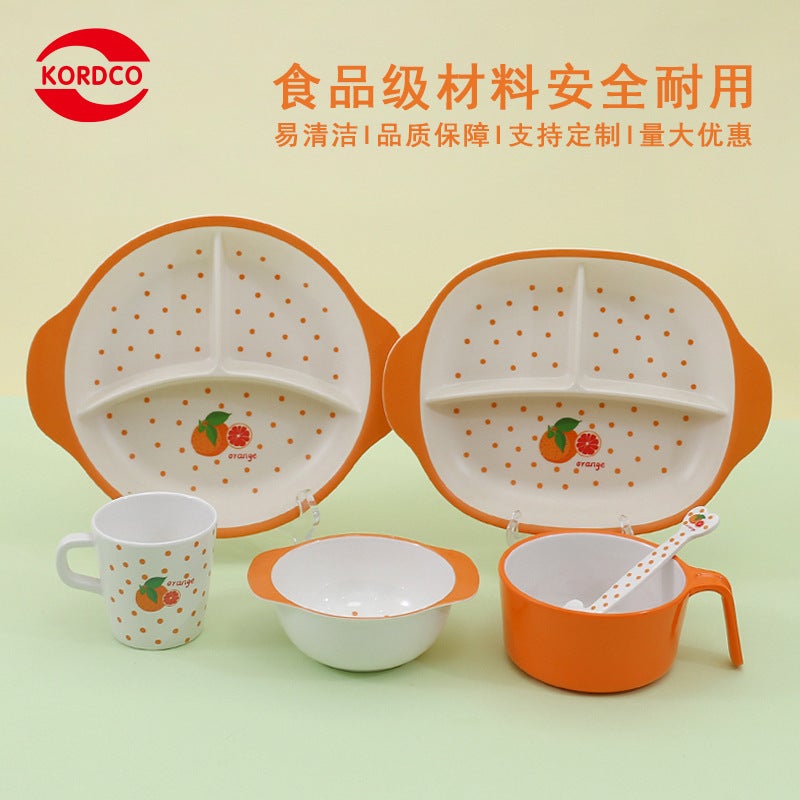 Light Food Tableware Set, Dishes And Gifts, Melamine Bamboo Fiber, High-Looking And Cute Plate, Handle Bowl, Eating Bowl - Image 3