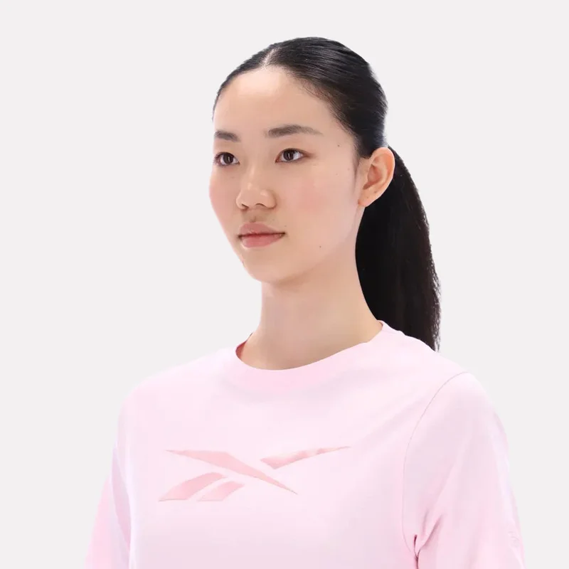 Reebok Pink Reebok Audrey Tonal Logo Crew Neck Short Sleeve Women's Tee - Pink for Women | Best Price UAE