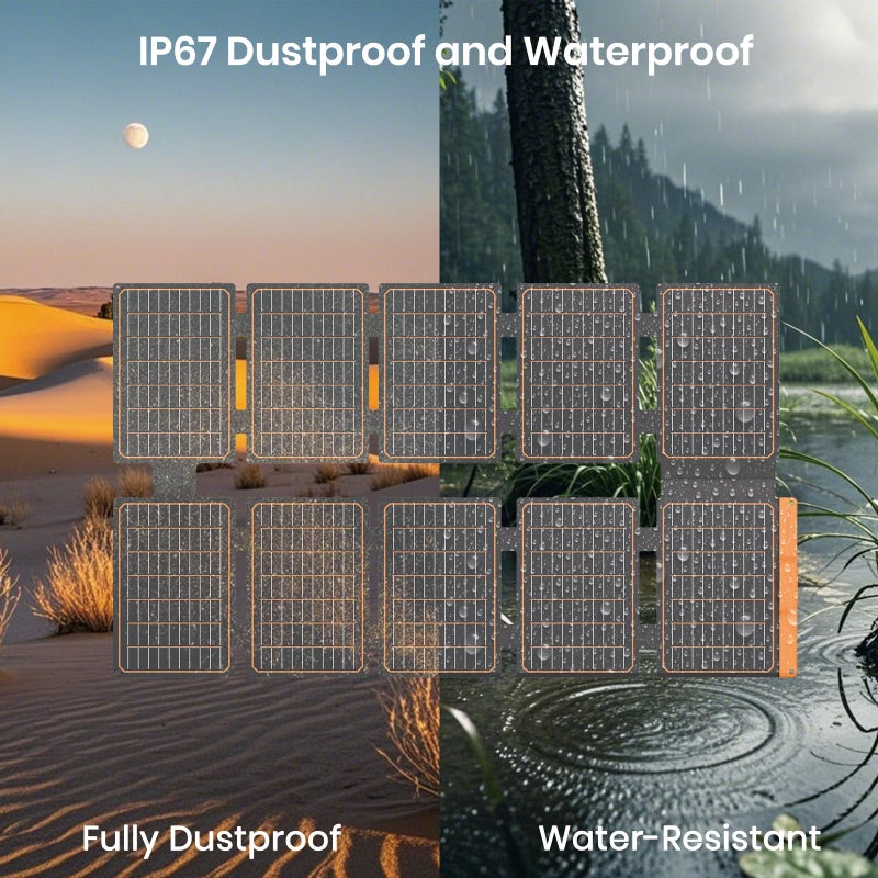 FlexSolar 100W Portable Solar Panel - 24% High Efficiency, IP67 Waterproof, QC3.0 USB-A/USB-C/DC Output for Small Power Station, Camping, RV & Emergency - Image 5