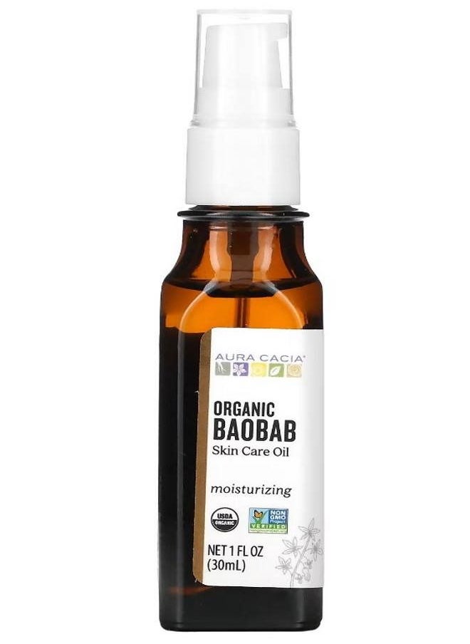 Aura Cacia Organic Baobab Skin Care Oil 1 fl oz 30 ml  - Image 1