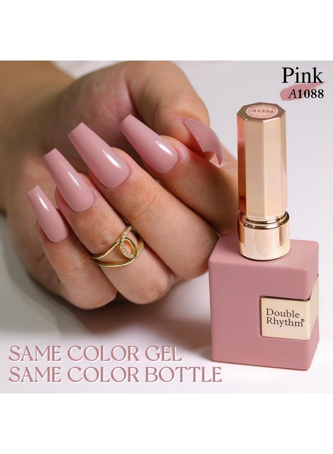 دابل ريذم طلاء أظافر جل 15 مل، شفاف بنفس اللون، نفس الزجاجة، نقع من جل طلاء الأظافر الفني في صالونات الأظافر، يمكنك صنعه بنفسك في المنزل، هدايا للفتيات والنساء (Soft Pinka1088) - Image 2