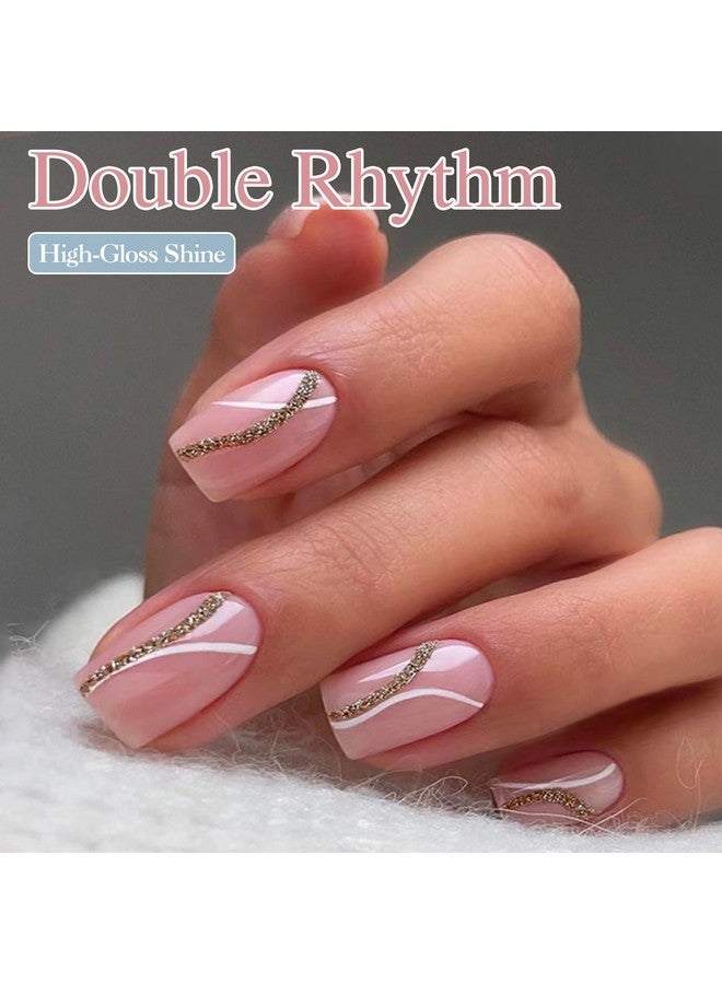 دابل ريذم طلاء أظافر جل 15 مل، شفاف بنفس اللون، نفس الزجاجة، نقع من جل طلاء الأظافر الفني في صالونات الأظافر، يمكنك صنعه بنفسك في المنزل، هدايا للفتيات والنساء (Soft Pinka1088) - Image 3