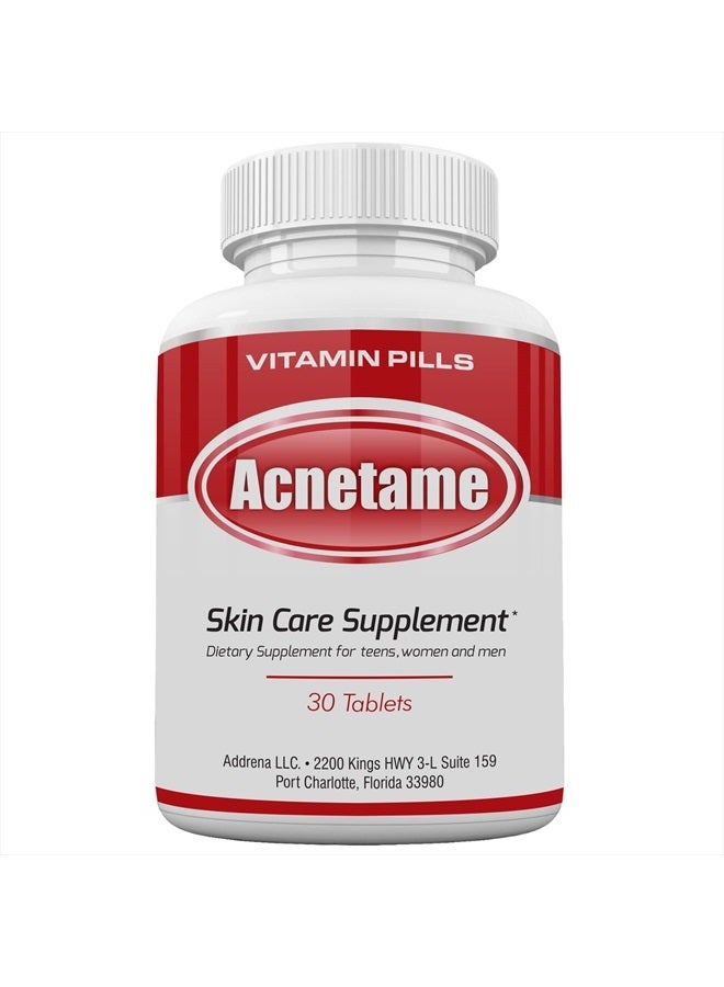 Acnetame Acne Pills 30 Day- Supplements for Acne Vitamin Treatment- Tablets to Clear Oily Skin for Women, Men, Teens, and Adults - Image 1