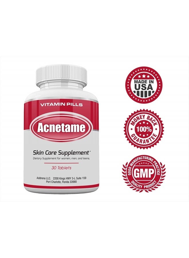 Acnetame Acne Pills 30 Day- Supplements for Acne Vitamin Treatment- Tablets to Clear Oily Skin for Women, Men, Teens, and Adults - Image 5