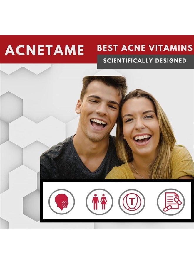 Acnetame Acne Pills 30 Day- Supplements for Acne Vitamin Treatment- Tablets to Clear Oily Skin for Women, Men, Teens, and Adults - Image 3