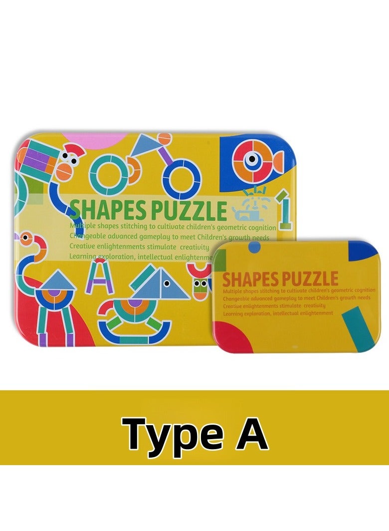 Preschool Montessori Kids Puzzle Set Wooden Animal Educational Game For Toddlers With Tin Storage Box Early Learning And Motor Skill Training Activity Gift For Toddlers - Image 1