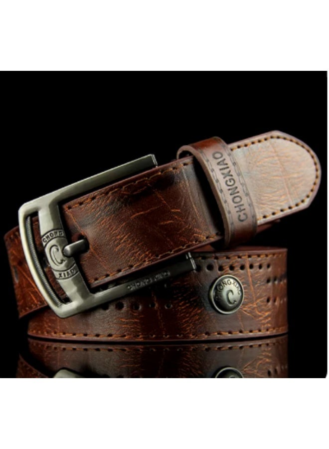 Stylish men's belt made of 100% genuine leather, durable and high quality - Image 1