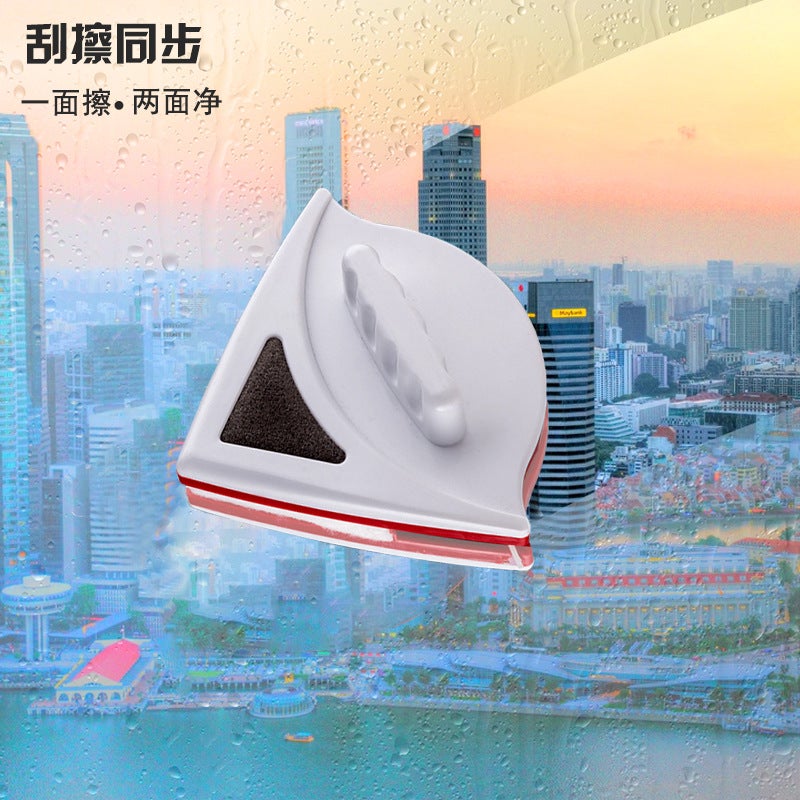 general Double-Sided Magnetic Glass Cleaner for Home Use, Triangular Window Scraper for Single and Double Layer Glass - Image 5