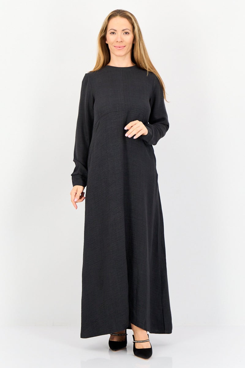 Ulyashova Women Chambray Maxi Dress, Grey - Image 1