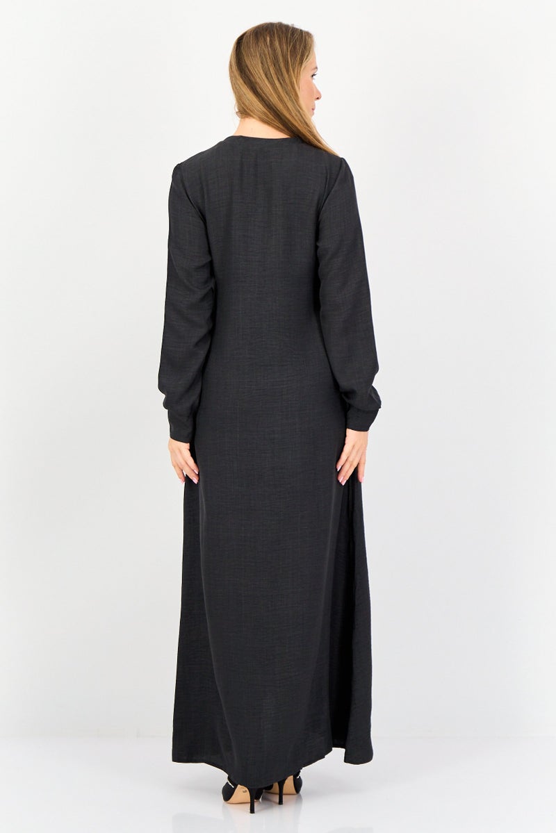 Ulyashova Women Chambray Maxi Dress, Grey - Image 4