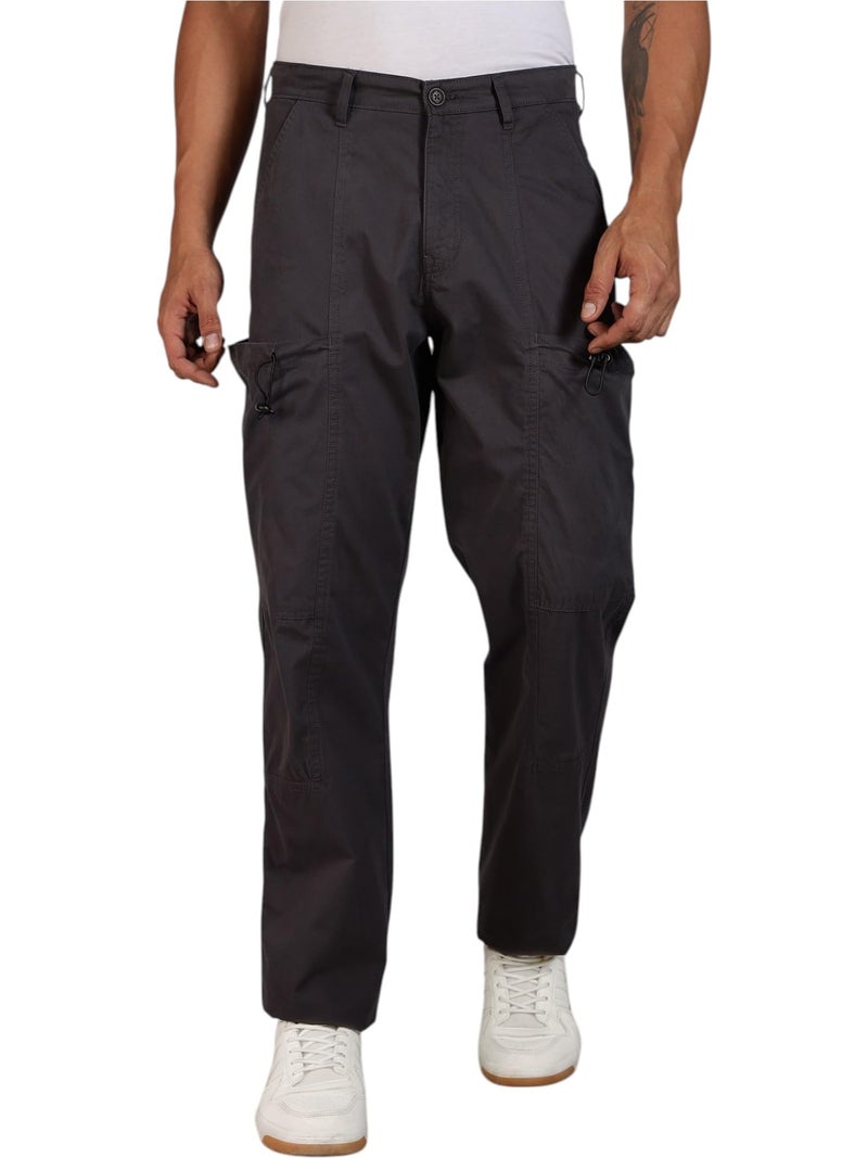 Thomas Scott Relaxed Fit Cargo Trousers for Mens(TSB111_Dk.Grey_36) - Image 1