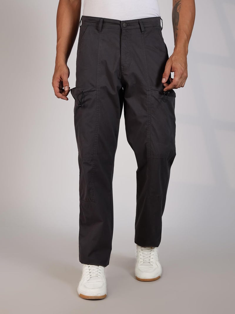 Thomas Scott Relaxed Fit Cargo Trousers for Mens(TSB111_Dk.Grey_36) - Image 2