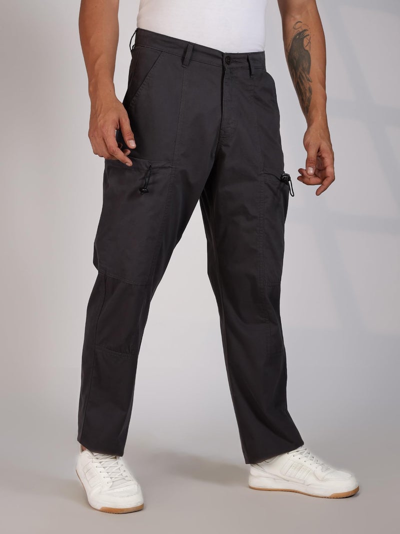 Thomas Scott Relaxed Fit Cargo Trousers for Mens(TSB111_Dk.Grey_36) - Image 5